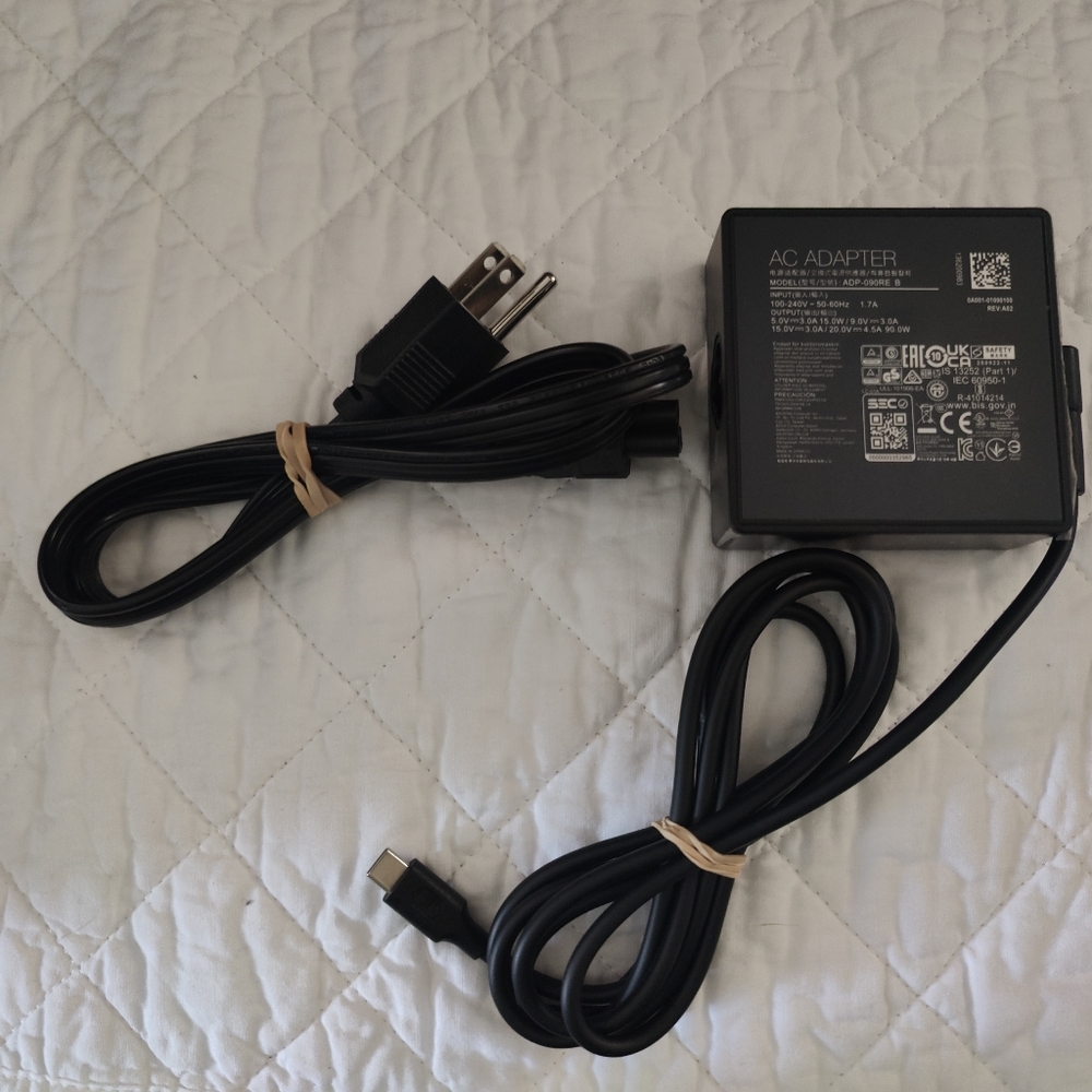 ASUS 100W USB-C AC Adapter Charger (Model: A20-100P1A). 
